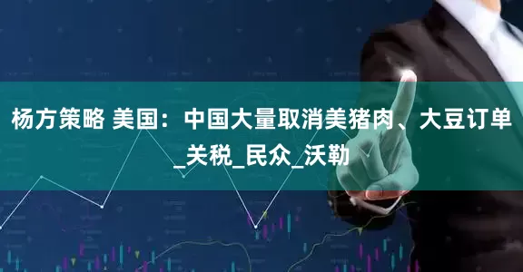杨方策略 美国：中国大量取消美猪肉、大豆订单_关税_民众_沃勒