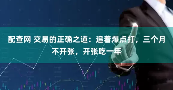 配查网 交易的正确之道：追着爆点打，三个月不开张，开张吃一年